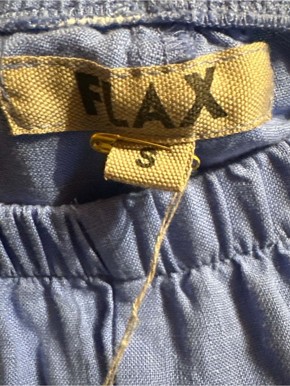 NEW FLAX 100% LINEN PANTS Size S LAGENLOOK WIDE LEG Cropped Blue Beach Coastal - Picture 3 of 5